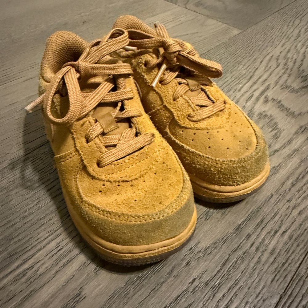 Kids Wheat Air Force 1s Sneakers